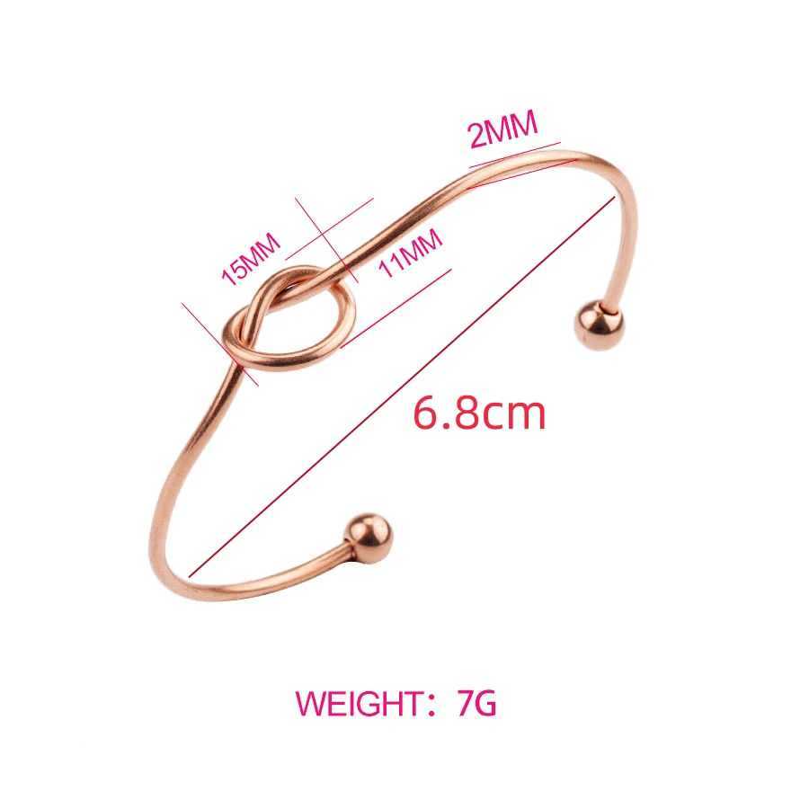 Trendy Round Circular Open Knot Heart Cuff Bangle Bracelets For Women Elegant Gold Color Jewelry Noeud Armband PulseirasX240925