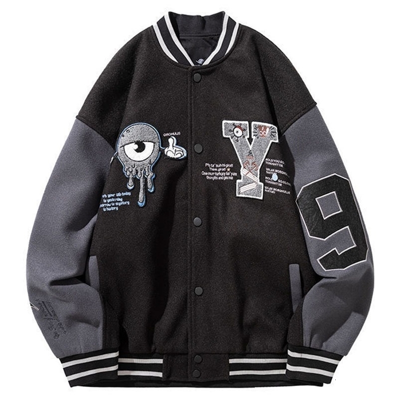 Mens Letter Embroidery Varsity Jacket Japanese Oversize Spring Women Bomber Jacket Coat Hip Hop Harajuku College Leather Jacket 240924