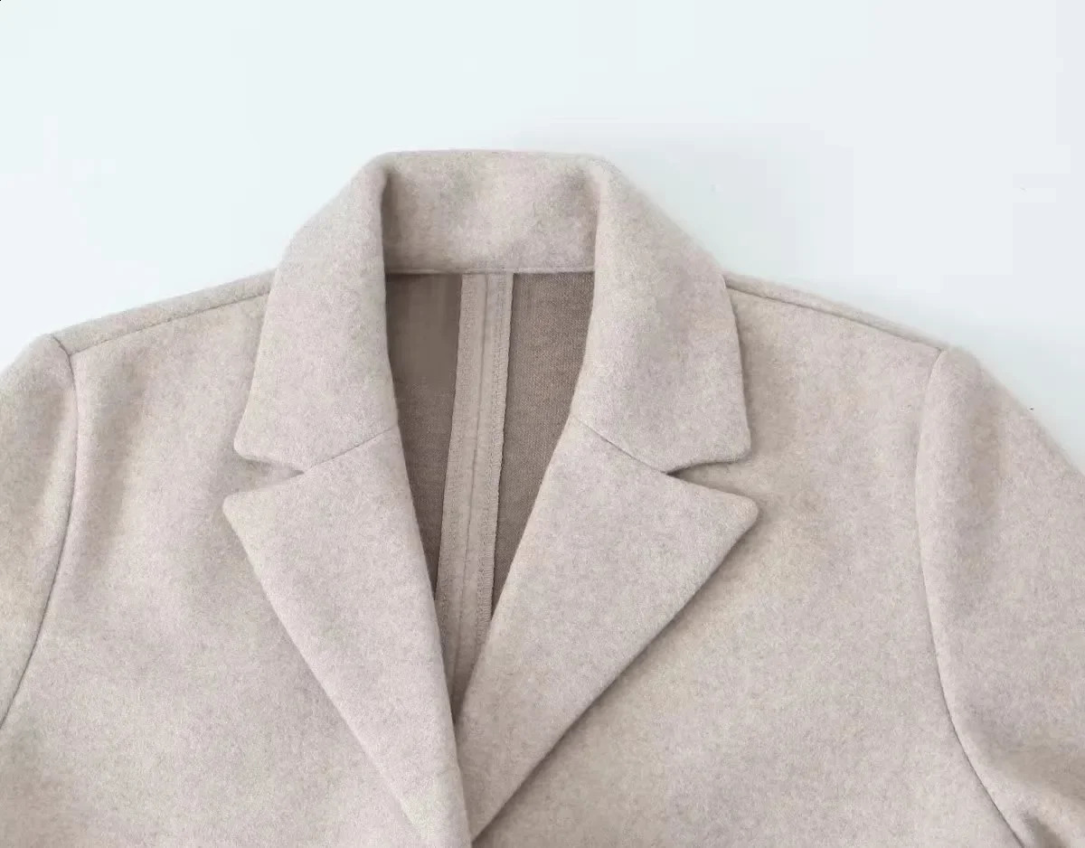 2024 womens dress European and American style fashion casual temperament simple coat wool 240921
