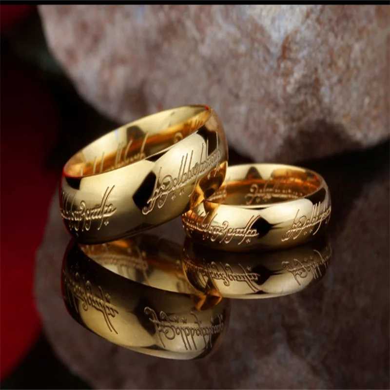One Ring of Power 3D Carving Exquisite Wedding Ring Lover Womens Fashion Jewelry Celebrity Mens Ring Dominates Wholesale W240925