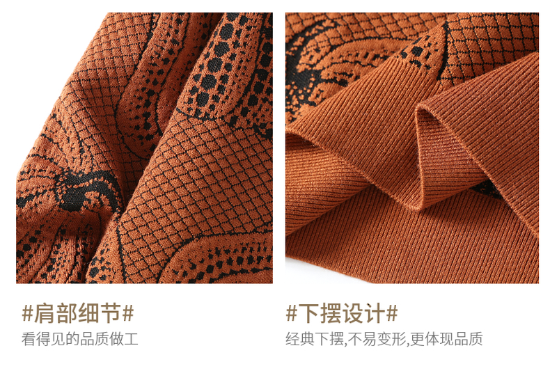 2024 Autumn Winter New Designer Warm Pumpkin Printed Men s Fashion Casual Loose Knitted Hoodie High end Men s Christmas Sweater