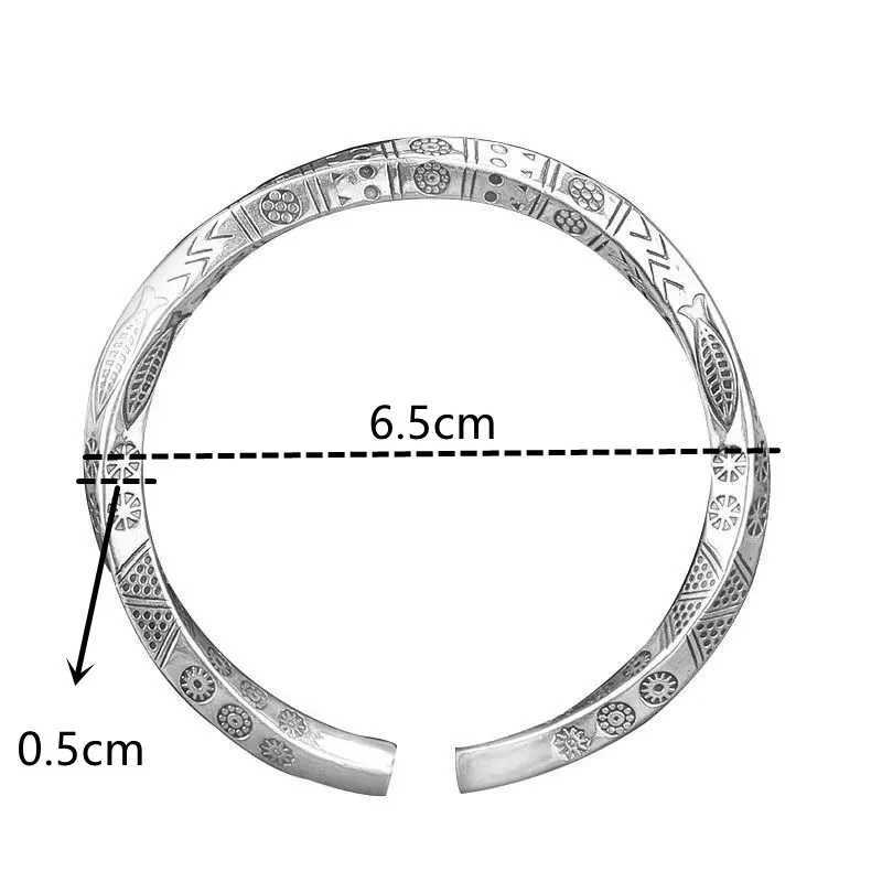 Silver-Plated Mobius Open Bracelet Engraved Totem Infinite Loop Cuff Bangle for Men and Women Trendy Party Jewelry GiftX240925