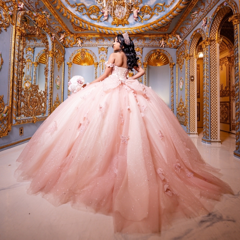 Mexican Pink Quinceanera Dresses Ball Gown Lace Beads With Bow Tiered Corset Vestidos 15 De XV Anos Sweet 16 Dress