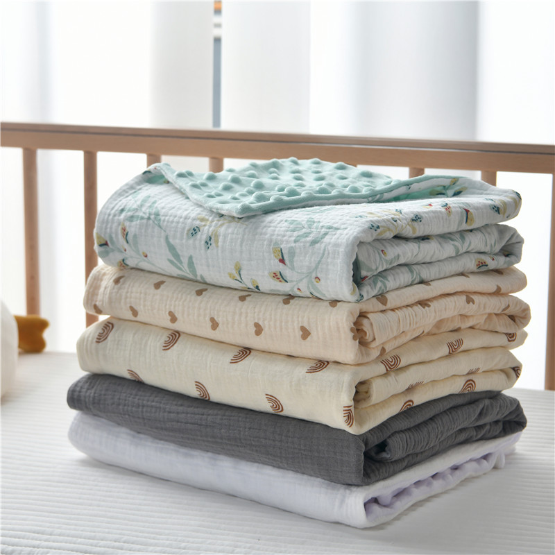 Baby Beanie Blanket Swaddle Blanket Soft and comfortable double polka dot backing, beautiful printed bed blanket for kindergarten crib decoration 27.5