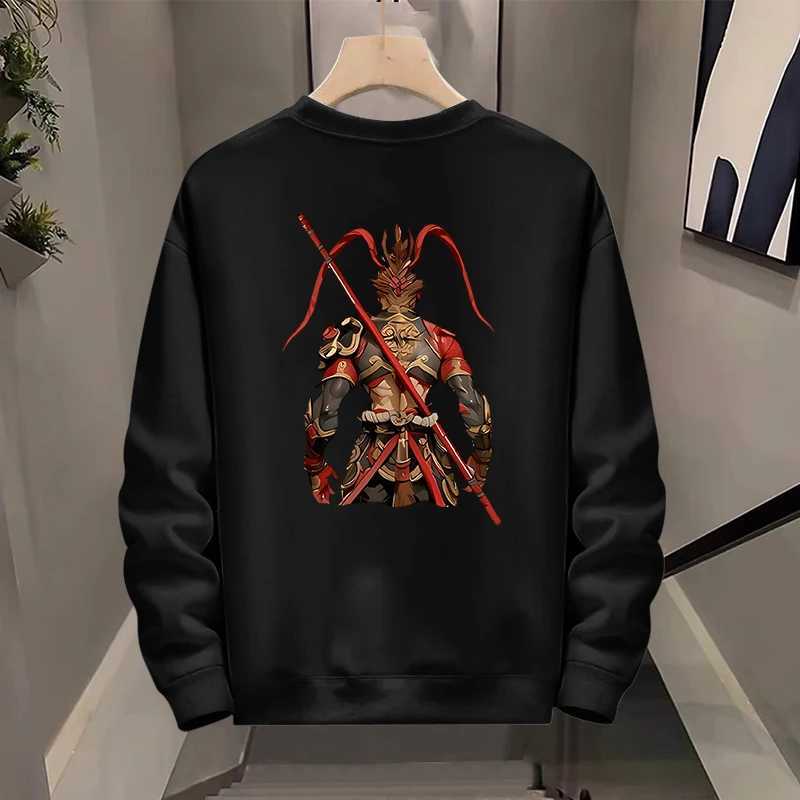 2024 Hot Steam Game Black Myth Wukong Trendy Comfortable Crew Neck Sweatershirt The Monkey King Journey To The West Men HoodiesX240925