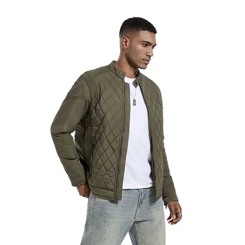 Fashion jacket for men autumn warm thick motor windproof mesh ultra-thin jacket work jacket mens casual jacket quilted barn jacket Y240925