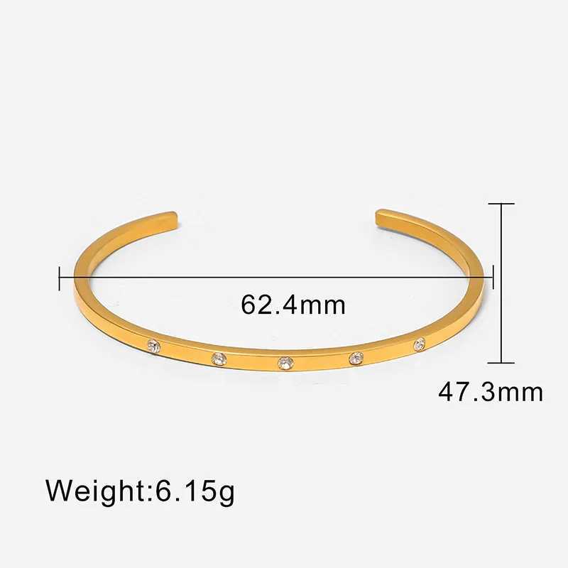 316LStainless steel simple zircon open bracelet Ladies Fashion Charm Jewelry Gift jewelryX240925