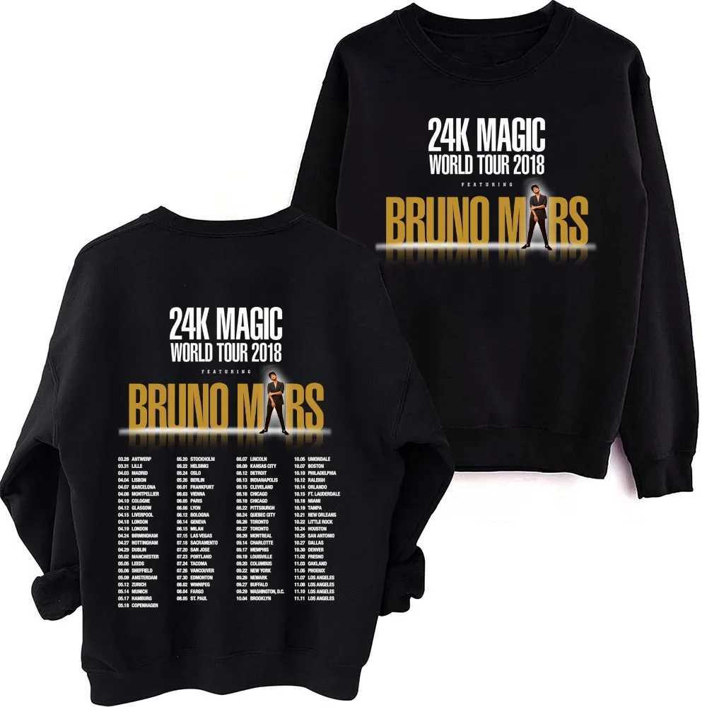 Bruno Mars 24k Magic Sweatshirt Man Woman Harajuku Round Neck Long Sleeve OversizedX240925