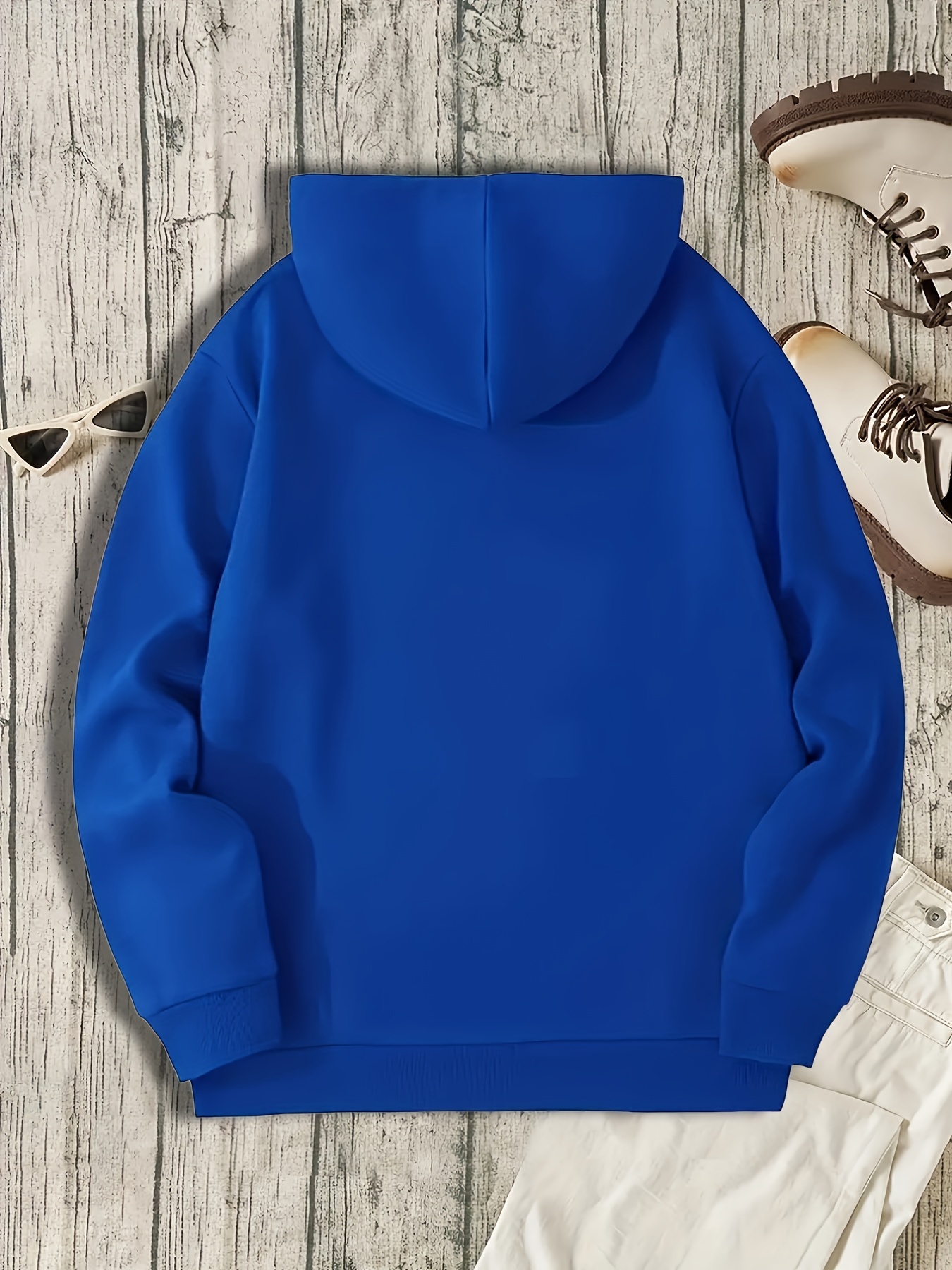 Men's Oversized Hoodie With Geometric Print - Casual Pullover Sweatshirt For Fall & Winter, Machine Washable