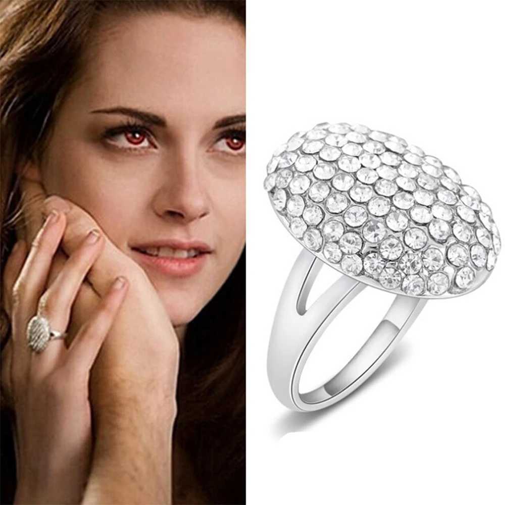 Charm Twilight Dawn Bella Crystal Ring Engagement Wedding Ring Opal Silver Finger Ring Movie Jewelry W240925