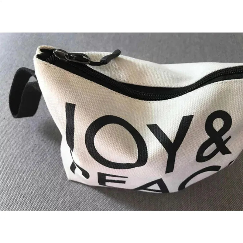 100 piecesbatch Fashion Zipper Personal Printing Small Makeup Bag Organizer Cotton Canvas 240923