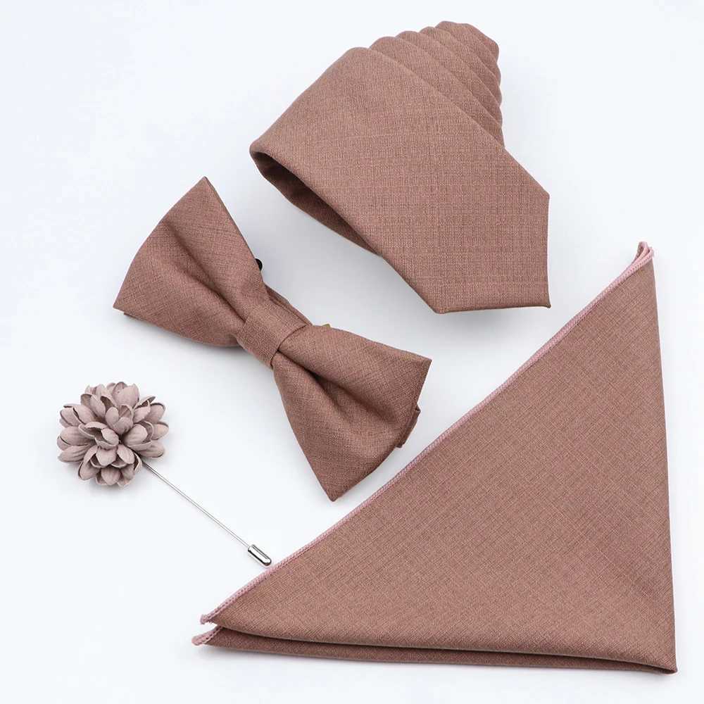 Mens bamboo fiber tie brooch set with soft anti wrinkle collar and blue tie used as accessories for business weddings and parties Y240925