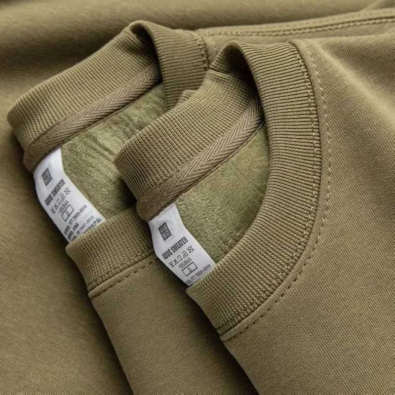 Solid Color 500g Sweatshirt Men Women Casual American Ins Street Style Round Nedck Fleece Clothing Winter 2024 NewX240925