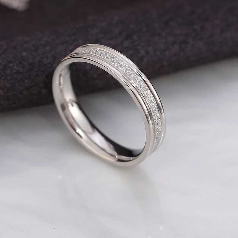 KNOCK Rose Gold Colored Matte Finger Ring Wedding Engagement Ring Jewelry 316L Stainless Steel Top Quality Never Fades W240925