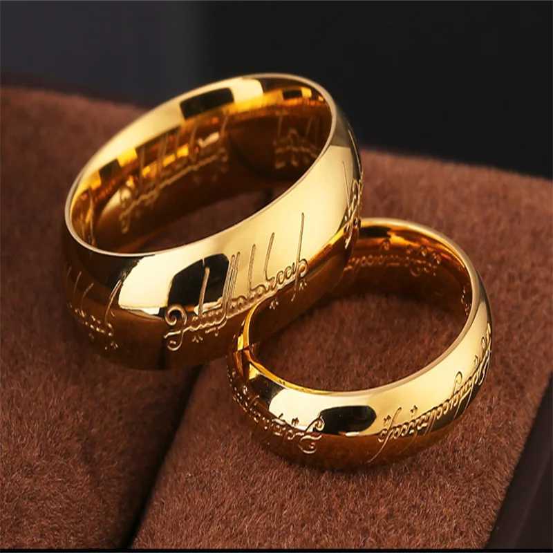 One Ring of Power 3D Carving Exquisite Wedding Ring Lover Womens Fashion Jewelry Celebrity Mens Ring Dominates Wholesale W240925