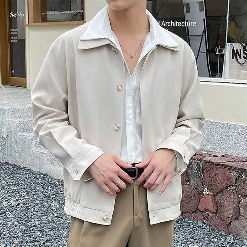 New autumn fashion trend casual and simple polo workwear short style light and mature style casual and loose style mens jacket and jacket Y240925