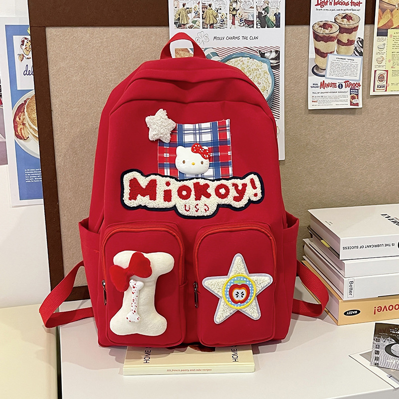 2024 New Korean Edition Youth Large Capacity Women's Backpack Shoulder Bag