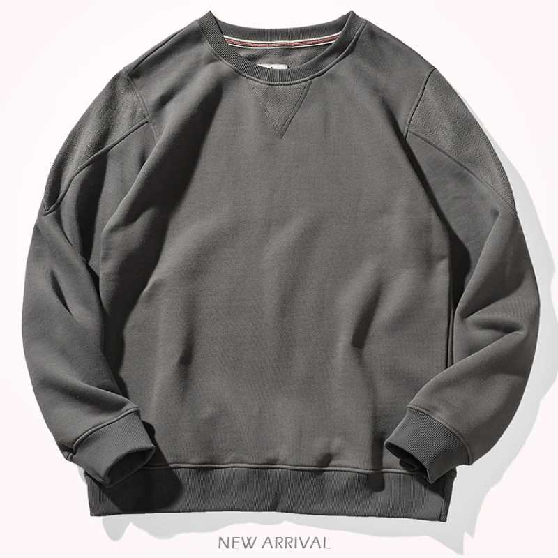 Heavyweight cotton top mens 2022 new autumn round neck cotton Pullover SweaterX240925