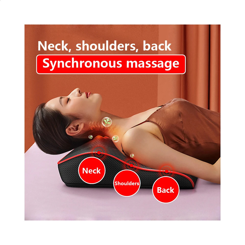 home office With Head Heat Shoulder Back Neck Vibrator neck back massage pillow 240919