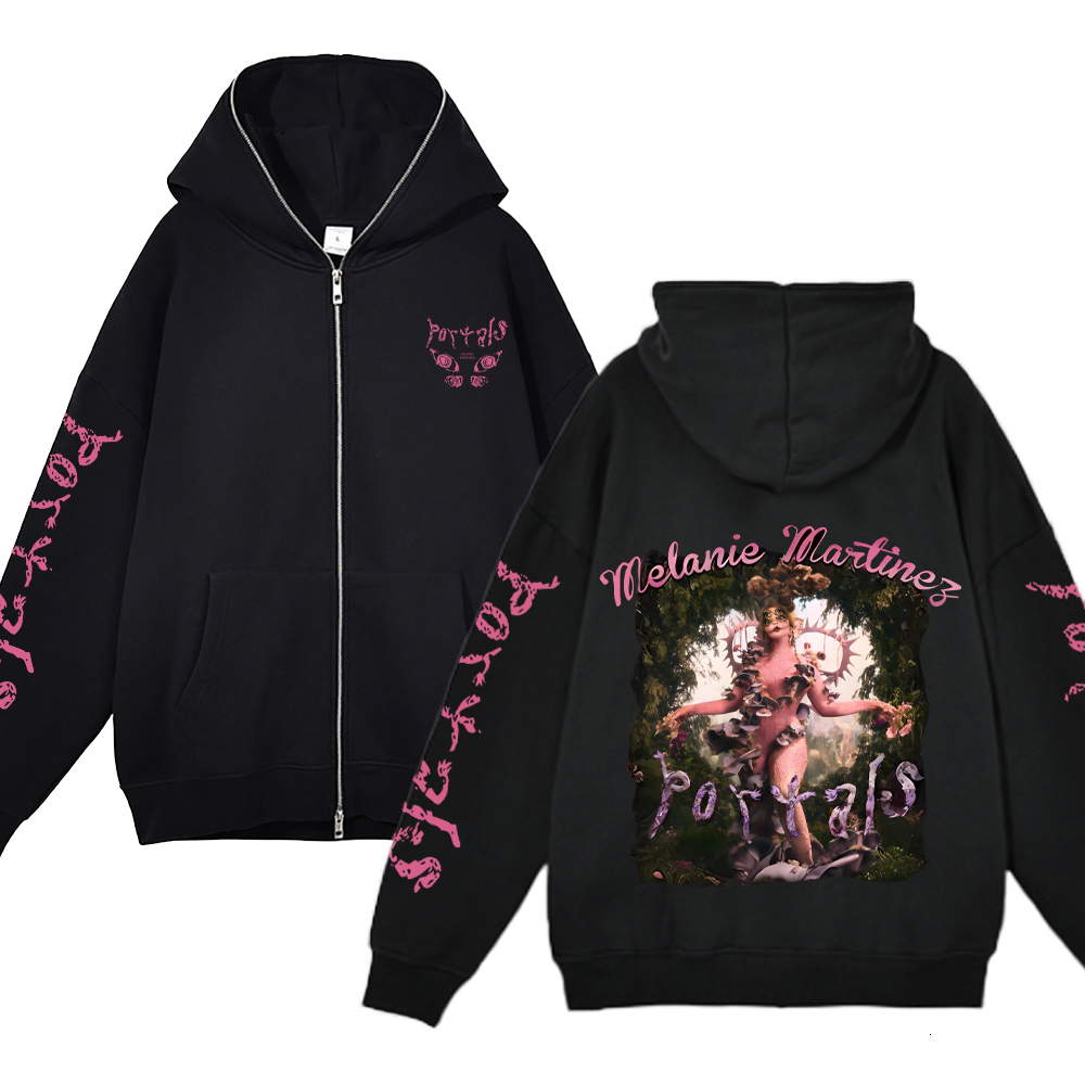 Melanie Martinez Portals Hoodie Full Zip Up Hoodies Y2K Hip Hop Streetwear Men Woman Oversized Jackets Casual Fleece Sweatshirts