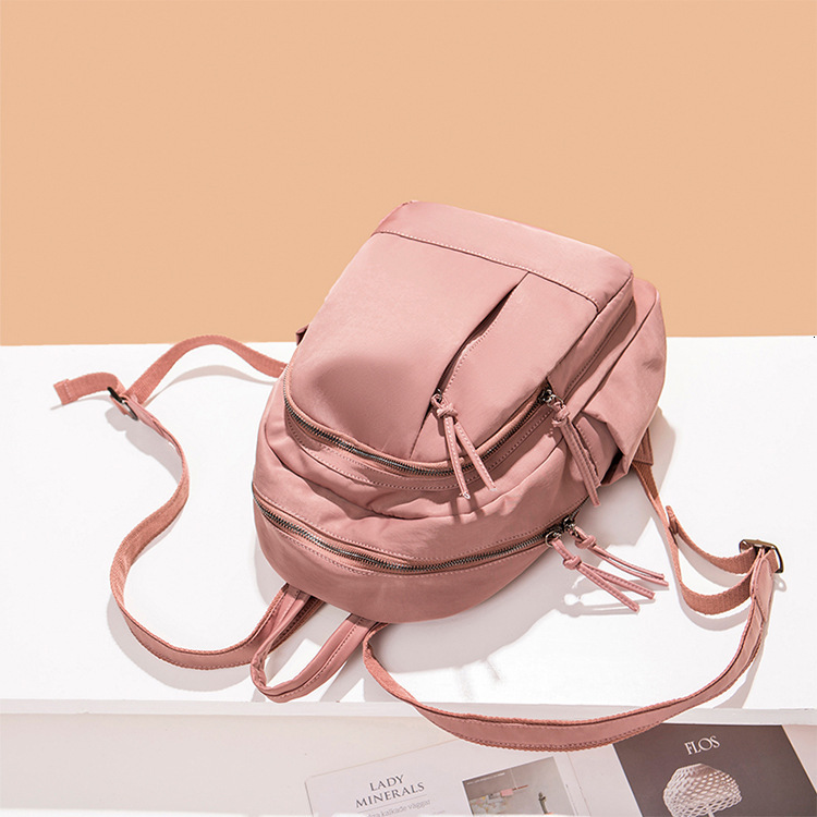 leisure New Designer Backpack Women s Simple Multi functional Fashion Backpack Brand Street Travel traveling bag Style Personalized Wrinkle Nylon Back