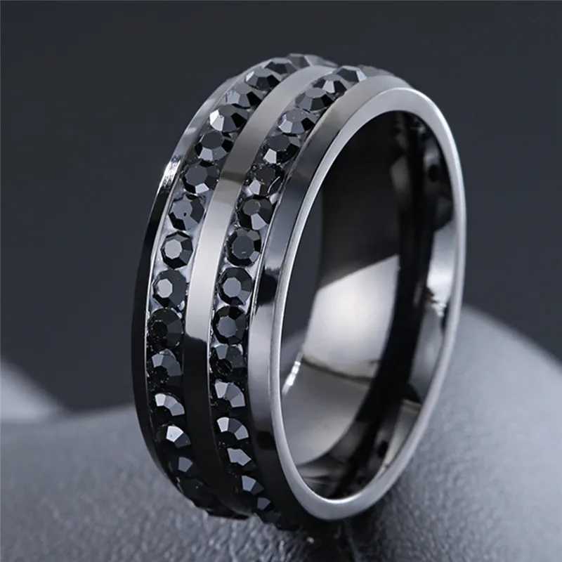 ZORCVENS New Fashion Gold and Silver Colored Stainless Steel Cubic Zirconia Finger Ring Fashion Jewelry Zirconia Wedding Ring W240925
