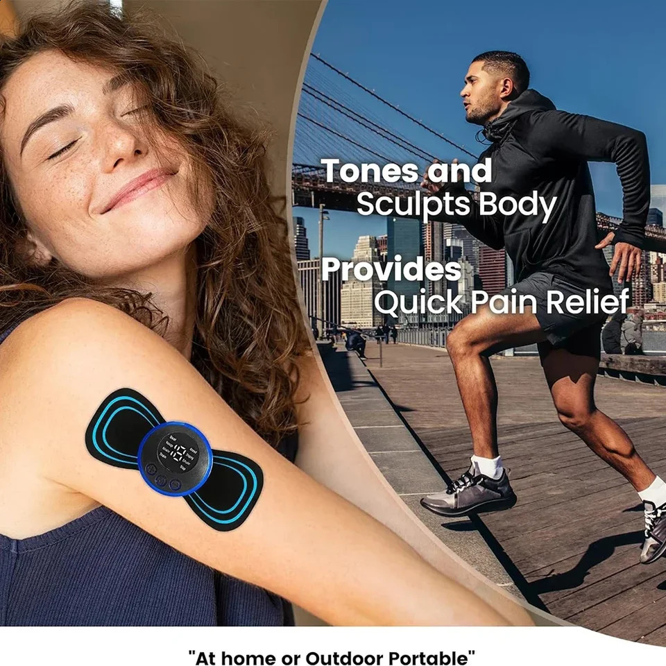 Smart Mini Electric Neck Massager Rechargeable EMS Portable Massage Patch Adjustable MultiSpeed Shoulder 240919