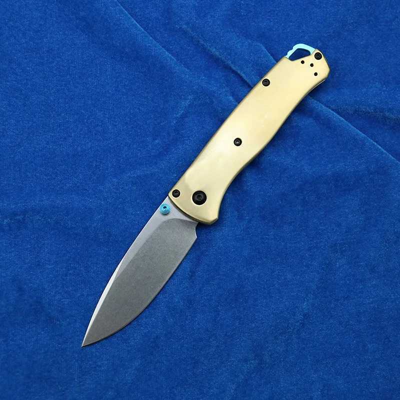 New Bugout 535 brass handle/carbon fiber 535-3 Mark S90V folding pocket EDC tool camping tactical outdoor utility knife CL240925