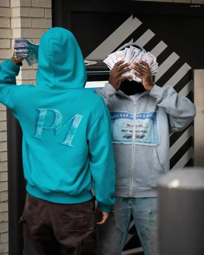 Mens Hoodies Autumn Retro For Men And Women With Printed Personalized Patterns Style Street Hooded Cardigan Long Sleeves