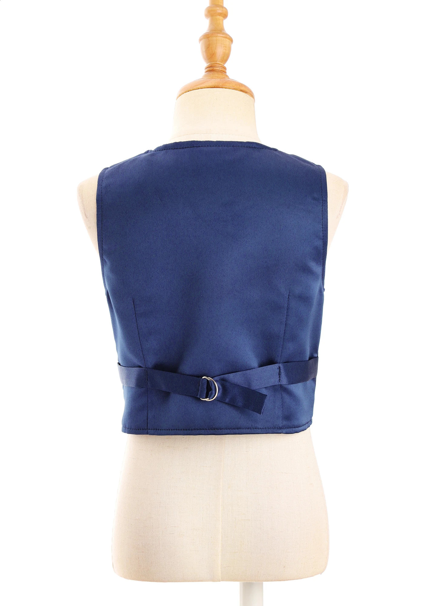 Kids Boys Formal Vest Gentlemen Party Wear Classics Solid Color V-neck Back Strap Pointed Waistcoat Stage Performance 240921