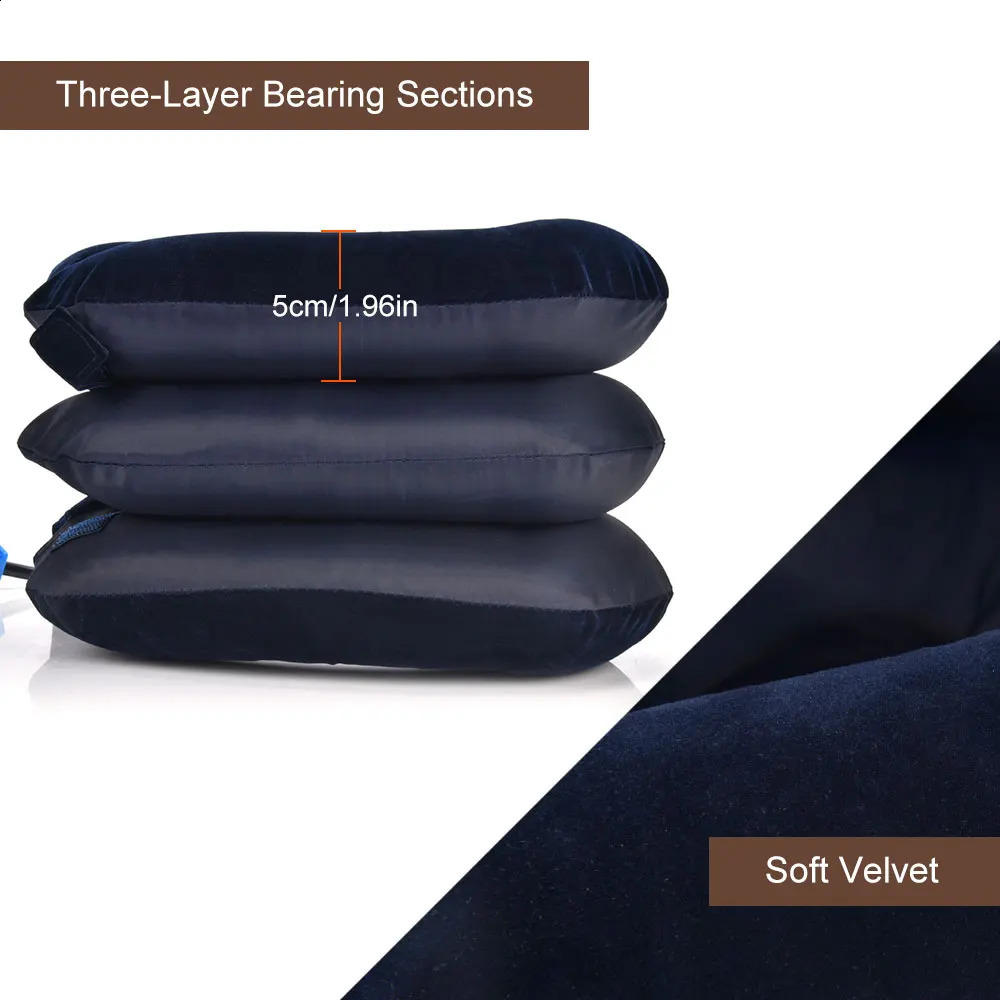 3 Layers Soft Brace Neck Massager Air Inflatable Cervical Vertebra Therapy Traction Corrector Collar Relief Pain Pillow 240919