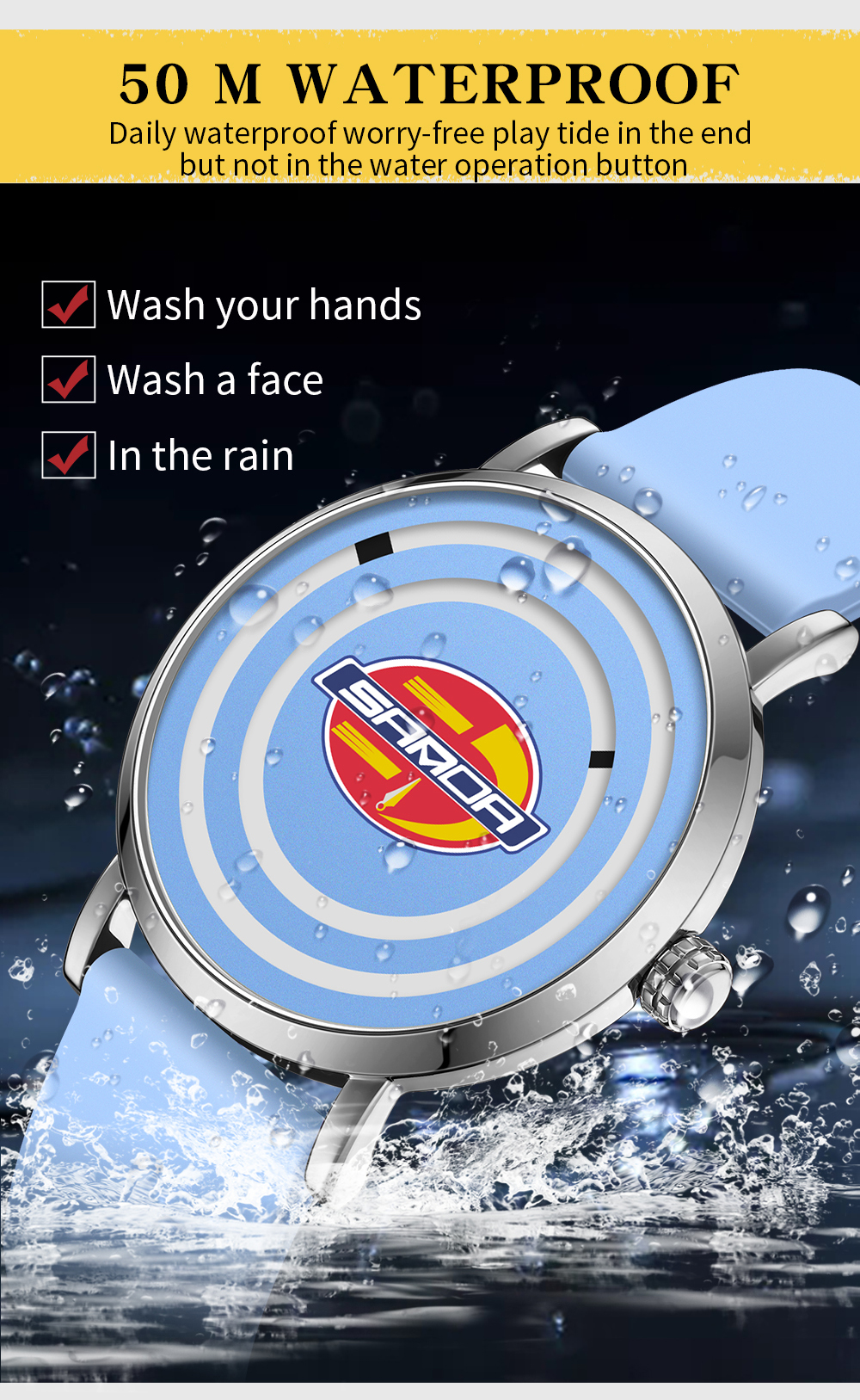 Sanda's new 3210 silicone tape men's and women's watches are fashionable, trendy, cool, simple, and personalized for children 01
