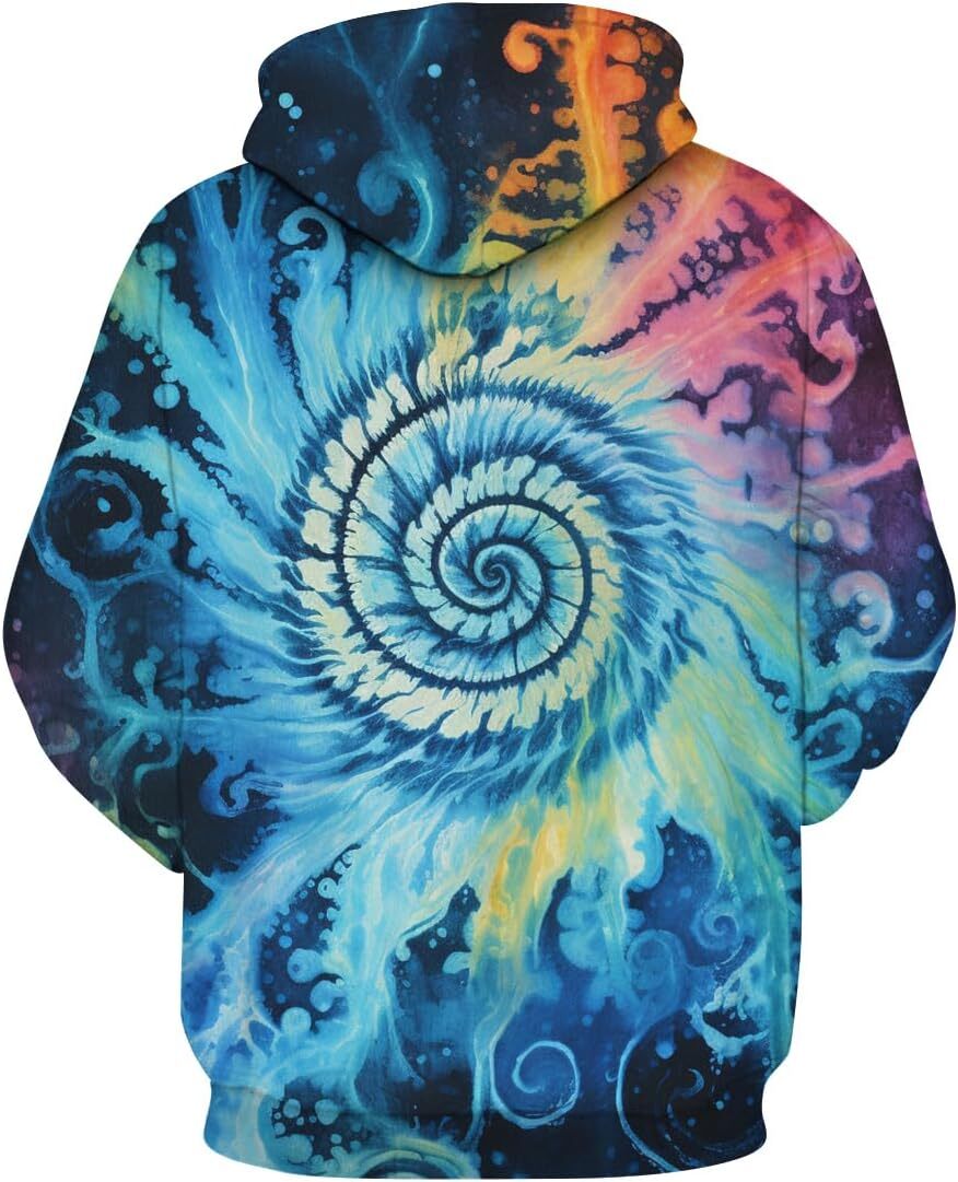 Hoodie for Mens Womens Tie Dye Graphic Hoodie For Men And Women Colorful 3D Print Hoodies Fashion Sweatshirt Graphic Hoodies sweatshirt Pullover Long 