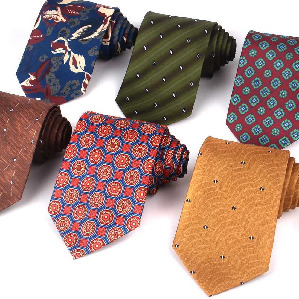 New soft printed mens tie mens tattoo Gro set tie boys and girls tie classic tie Gravata floral tie gift Y240925