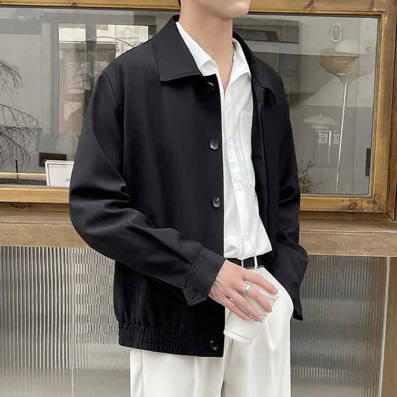 New autumn fashion trend casual and simple polo workwear short style light and mature style casual and loose style mens jacket and jacket Y240925