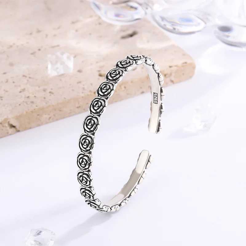 New Arrival Rose Female Temperament 925 Sterling Silver Bracelets Creative Flower Personality Opening Bangles TYB161X240925