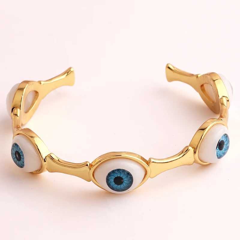 1PC Colorful Lucky Evil Eye Bracelet Bangle For Women Vintage Round Turkish Eye Open Adjustable Bracelet Female Jewelry GiftX240925