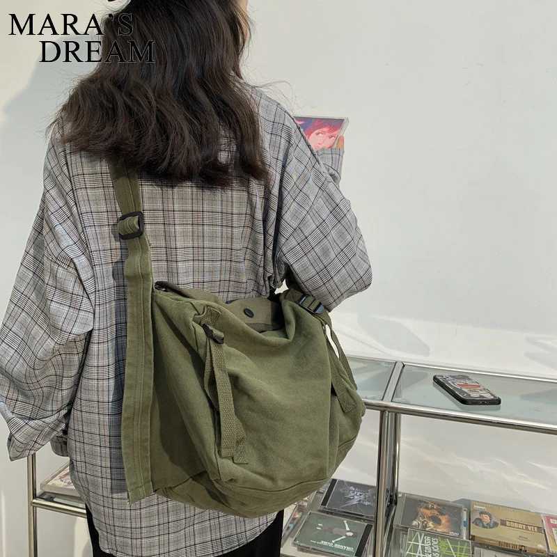 Mara Dream Canvas Messenger Bag Retro Japanese Style Women Crossbody Bag Trendy Shoulder Messenger Bag High Capacity Travel Bag Z240924