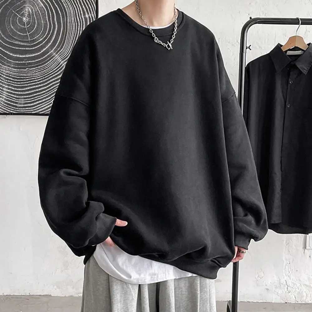 Men Fall Sweatshirt Men Pullover Sweatshirt Cozy Unisex Sweatshirt Thick Warm Stylish Mens Fall/winter Top for Couples LooseXJ2500118