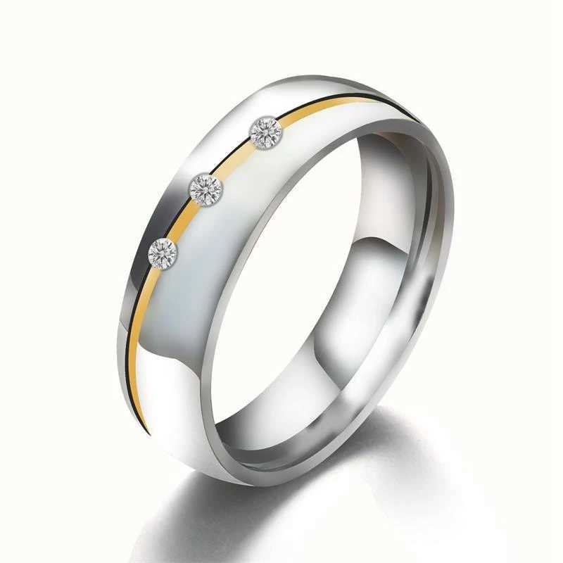 Fashionable luxury engagement and wedding rings miniature inlaid zircon couple rings anniversary jewelry gifts mens and womens rings W240925