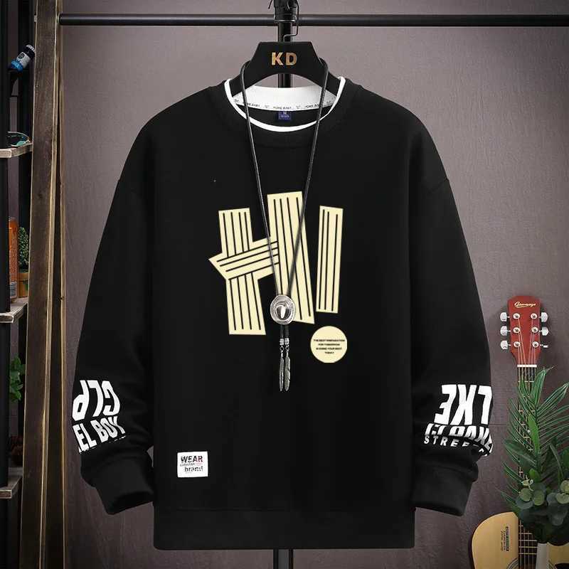 Spring Autumn Mens Sweatshirt Japan Cartoon Cat Sportswear Long Sleeved O Neck T-shirt Harajuku High Street Men Clothing 2024X240925