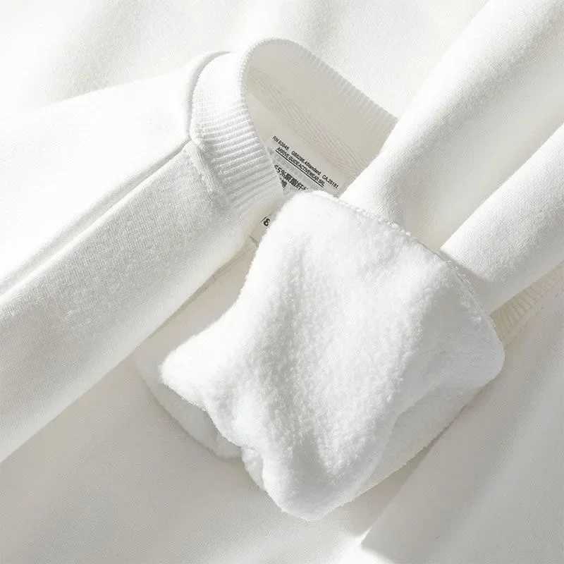 Solid Color 500g Sweatshirt Men Women Casual American Ins Street Style Round Nedck Fleece Clothing Winter 2024 NewX240925