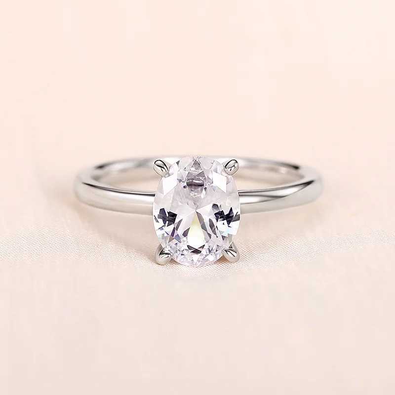 Huitan oval cut cubic zirconia ring suitable for women simple classic design wedding engagement commitment accessory eternal jewelry W240925