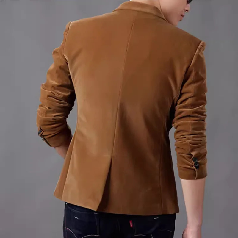 Mens Corduroy Blazers Autumn Spring Fashion Male Slim Fat Casual Suit Jacket Men Blazer Masculino Clothing Vetement Homme 240921