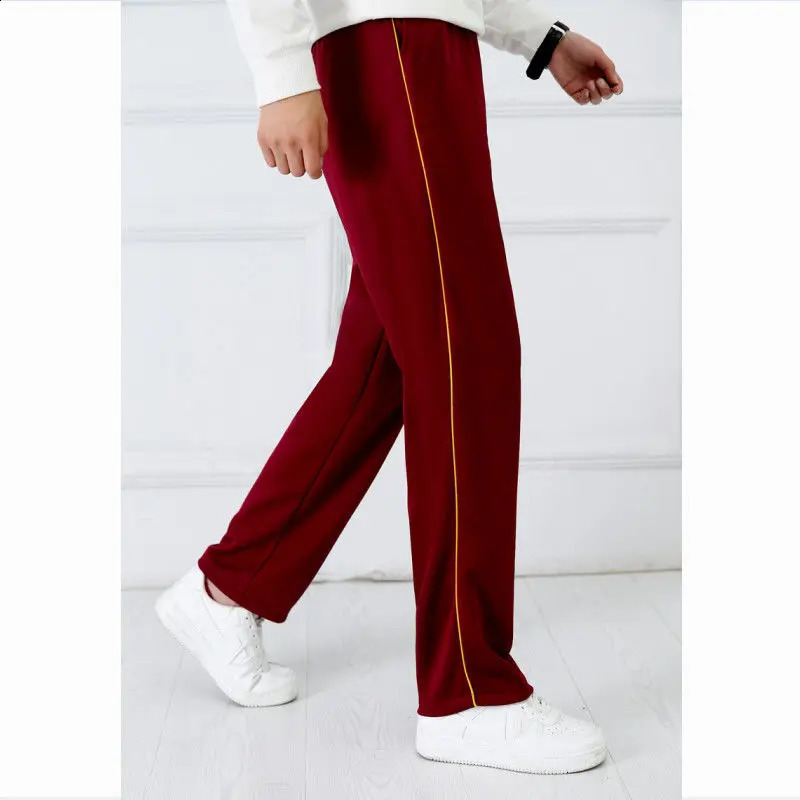 Wine red Unisex Track Pants Casual Sweatpants mens Striped Bastic Trousers Straight Joggers Simple Work 240920