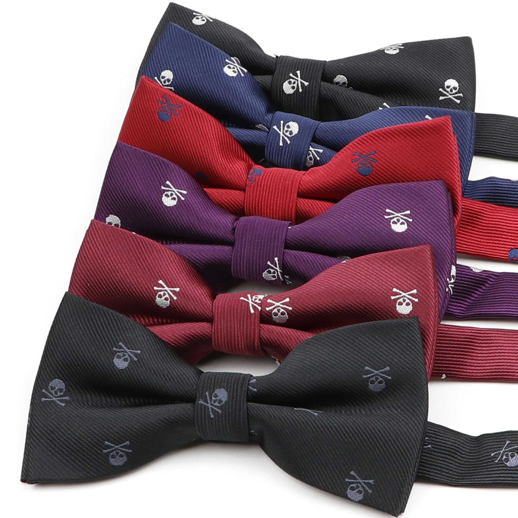 Mens Fashion Skl Tie 100% Microfiber Tie Weaving Pol Jacquard Wedding Halloween Party Dress Necklace Y240925