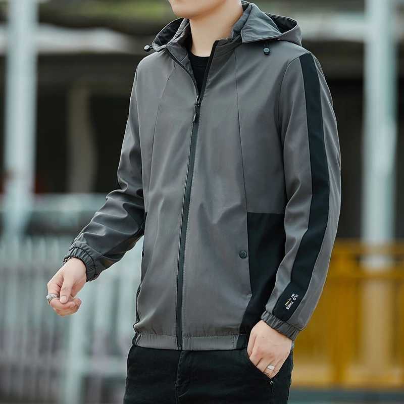 Mens Spring and Autumn Zipper cardigan Long Sleeve Hooded Jacket Pocket Casual Loose Coat Fashion Business Top Y240925