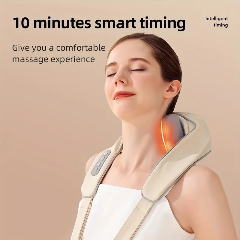 Electric Neck And Back Massager Wireless Shoulder Kneading Massage Pillow Cervical Muscle Relaxing Shawl 240919