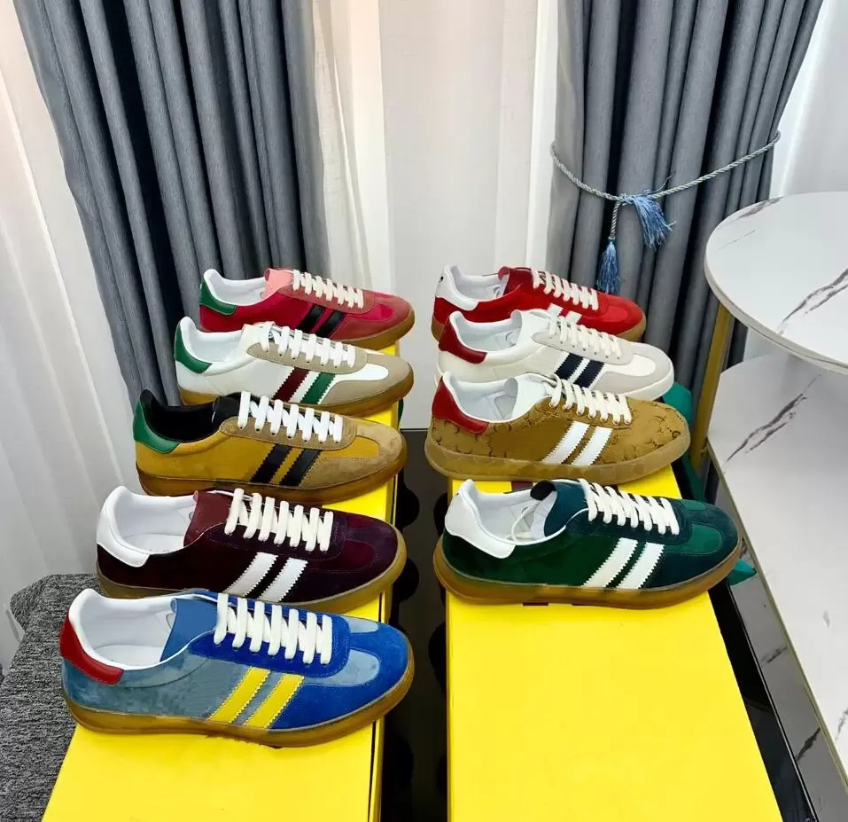 Designer Sneakers Men Shoes Printed Alphabet Athleisure Casual Shoe Embroidery Retro Fluff Upper Rubber Sneaker Lace-Up Leather Trainers Commuter work shoes