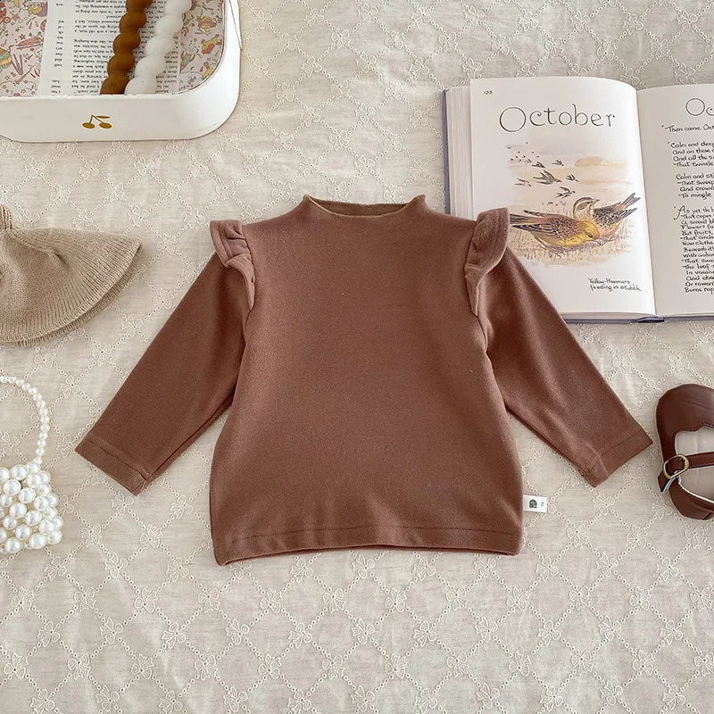 Winter Baby Girl Clothing Set Cotton Long Sleeve Top with Velvet Pendant jumpsuit Thick Warm Coat 240925